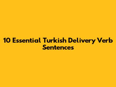 10 Essential Turkish Delivery Verb Sentences