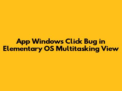 App Windows Click Bug in Elementary OS Multitasking View