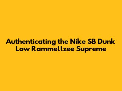 Authenticating the Nike SB Dunk Low Rammellzee Supreme
