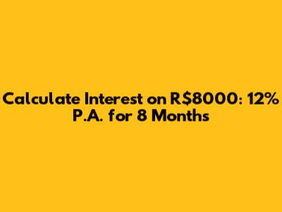 Calculate Interest on R$8000: 12% P.A. for 8 Months