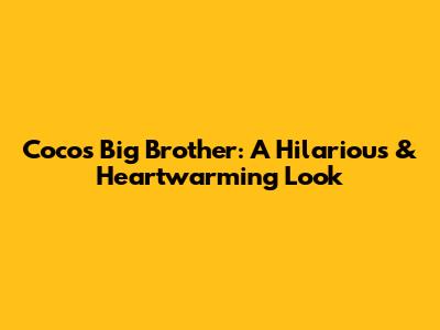 Coco's Big Brother: A Hilarious & Heartwarming Look