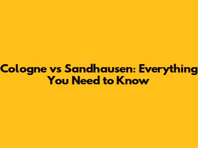 Cologne vs Sandhausen: Everything You Need to Know