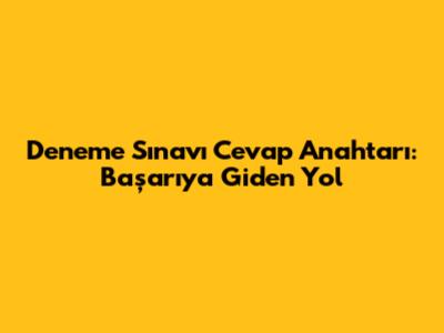 Deneme Sınavı Cevap Anahtarı: Başarıya Giden Yol