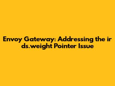 Envoy Gateway: Addressing the ir ds.weight Pointer Issue