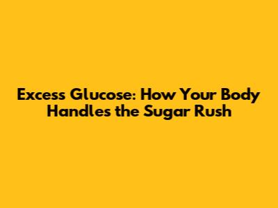 Excess Glucose: How Your Body Handles the Sugar Rush