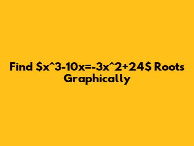 Find $x^3-10x=-3x^2+24$ Roots Graphically