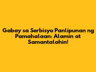 Gabay sa Serbisyo Panlipunan ng Pamahalaan: Alamin at Samantalahin!