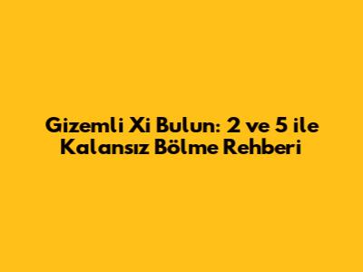 Gizemli 'X'i Bulun: 2 ve 5 ile Kalansız Bölme Rehberi