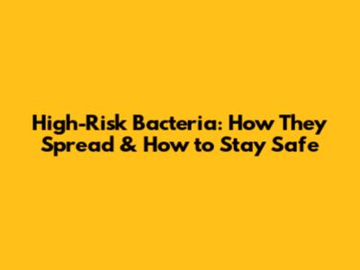 High-Risk Bacteria: How They Spread & How to Stay Safe