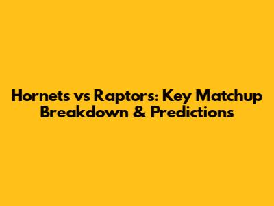 Hornets vs Raptors: Key Matchup Breakdown & Predictions