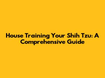 House Training Your Shih Tzu: A Comprehensive Guide