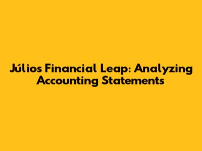Júlio's Financial Leap: Analyzing Accounting Statements