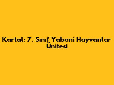 Kartal: 7. Sınıf Yabani Hayvanlar Ünitesi