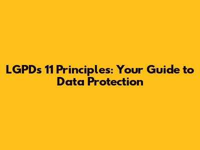 LGPD's 11 Principles: Your Guide to Data Protection