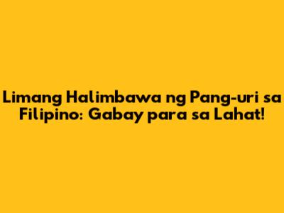 Limang Halimbawa ng Pang-uri sa Filipino: Gabay para sa Lahat!