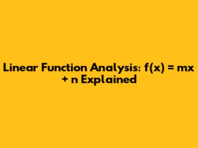 Linear Function Analysis: f(x) = mx + n Explained