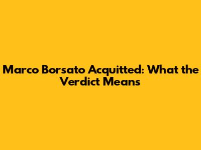 Marco Borsato Acquitted: What the Verdict Means