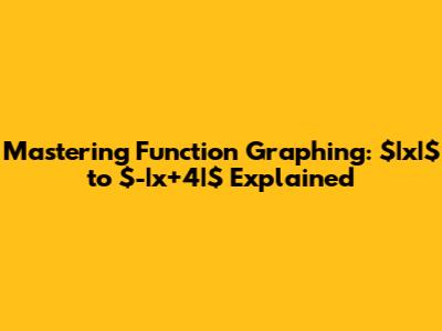 Mastering Function Graphing: $|x|$ to $-|x+4|$ Explained
