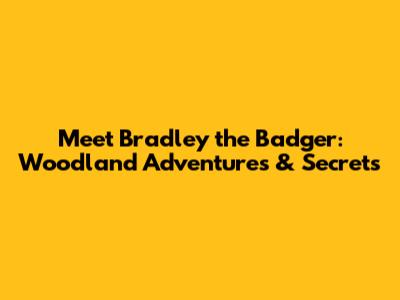 Meet Bradley the Badger: Woodland Adventures & Secrets