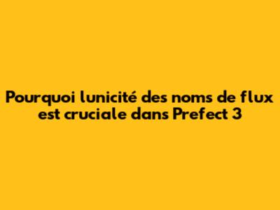 Pourquoi l'unicité des noms de flux est cruciale dans Prefect 3