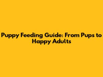 Puppy Feeding Guide: From Pups to Happy Adults