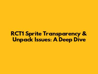 RCT1 Sprite Transparency & Unpack Issues: A Deep Dive