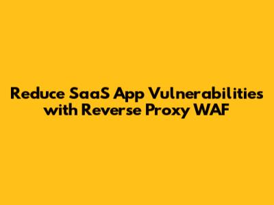 Reduce SaaS App Vulnerabilities with Reverse Proxy WAF