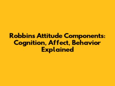 Robbins' Attitude Components: Cognition, Affect, Behavior Explained