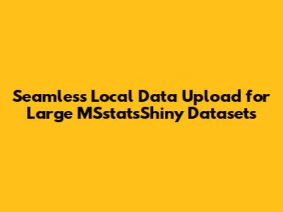 Seamless Local Data Upload for Large MSstatsShiny Datasets