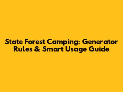 State Forest Camping: Generator Rules & Smart Usage Guide