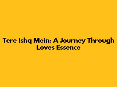 Tere Ishq Mein: A Journey Through Love's Essence