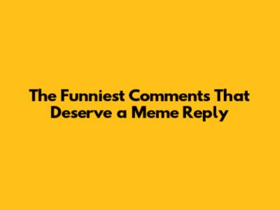 The Funniest Comments That Deserve a Meme Reply