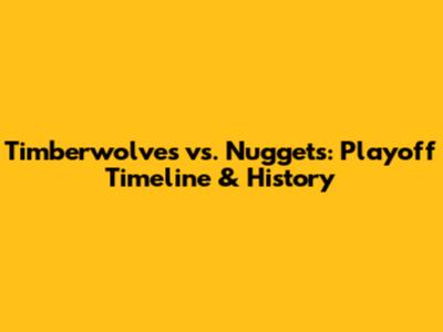Timberwolves vs. Nuggets: Playoff Timeline & History