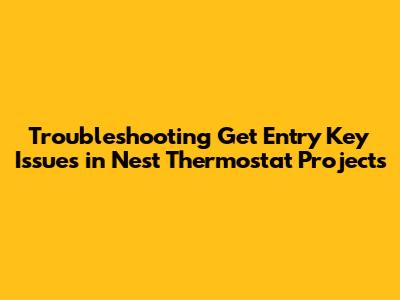 Troubleshooting 'Get Entry Key' Issues in Nest Thermostat Projects