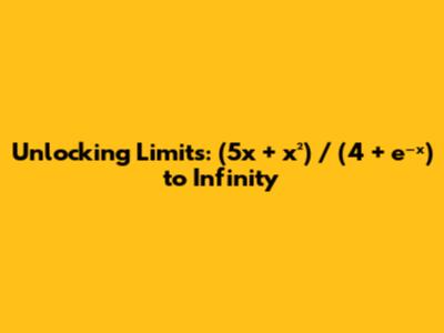 Unlocking Limits: (5x + x²) / (4 + e⁻ˣ) to Infinity