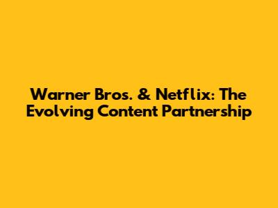 Warner Bros. & Netflix: The Evolving Content Partnership