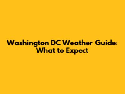 Washington DC Weather Guide: What to Expect