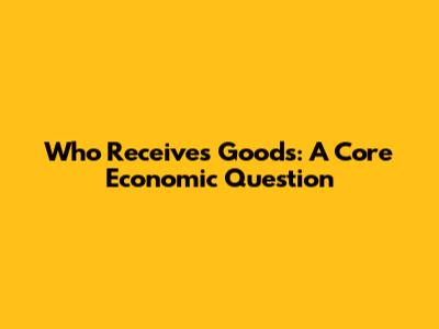 Who Receives Goods: A Core Economic Question